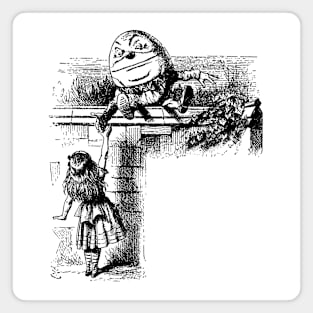 Vintage Alice in Wonderland, Humpty Dumpty Sat on a Wall Magnet